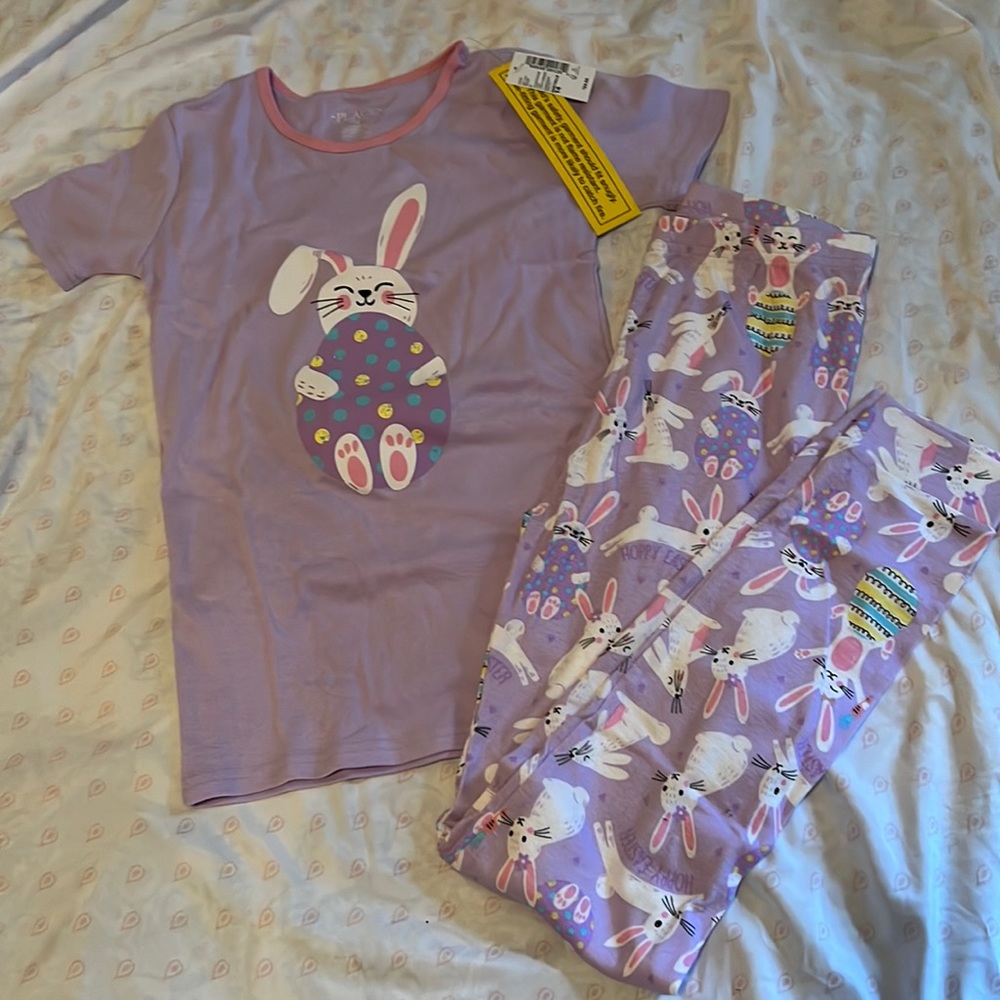 Children’s Place Bunny Easter Pajama set - 14 NWT